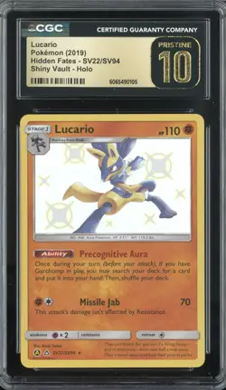 LUCARIO SV22/SV94 POKEMON SHINING FATES HOLO CGC 10 PRISTINE - Image 1