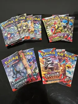 Assorted Pokemon Packs: S&V, Temporal Forces, Obsidian Flames, Stellar Crown - Image 1