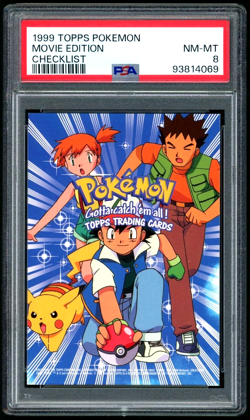 PSA 8 Topps Pokemon Movie Edition Checklist 1999 Black Logo🔥 - Image 1