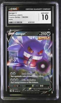 Pokemon Gengar V 156/264 Ultra Rare Fusion Strike - CGC 10 - Image 1