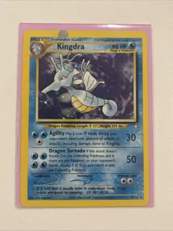 RARE Vintage Pokemon TCG Kingdra 8/111 Holo Unlimited Rare Neo Genesis Card LP - Image 2
