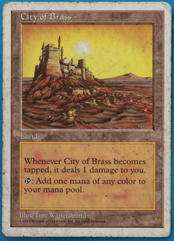 City of Brass 5th Edition HP/DAMAGED Land Rare CARD (506113) ABUGames - Image 1