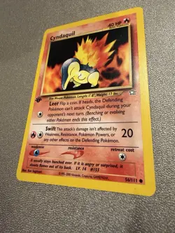 Pokemon Neo Genesis First Edition Cyndaquil Card 56/111 - Image 4