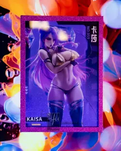 Kai'sa K/DA League of Legends Premium Waifu Acrylic Cased Glitter Framed Card - Image 1