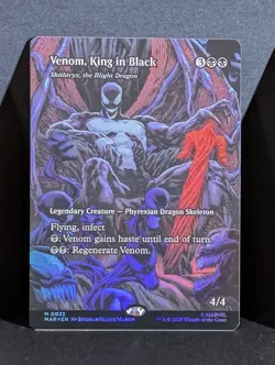 MTG Spider-Man MYTHIC 0022 Venom, King in Black FOIL BORDERLESS - Image 1