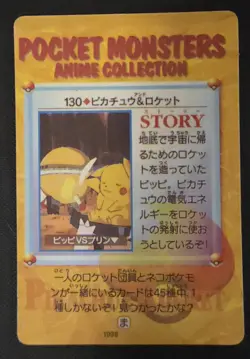 Pikachu & Rocket 130 Carddass Vending Series 4 1998 Japanese Pokemon Prism - Image 2