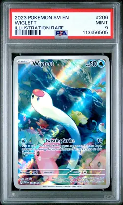 2023 POKEMON SVI EN-SCARLET & VIOLET ILLUSTRATION RARE #206 WIGLETT PSA 9 - Image 1