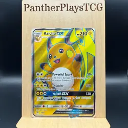 Pokemon NM: Shining Legends: Raichu GX SM90 Full Art Holo Black Star Promo (NM) - Image 1