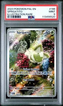 2023 POKEMON PAL EN-PALDEA EVOLVED ILLUSTRATION RARE #196 SPRIGATITO PSA 9 - Image 1