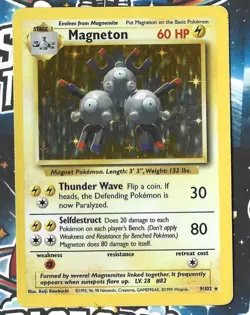 Magneton Base Set 9/102 Holo Unlimited Holo Rare Pokemon TCG Wizards - Image 1