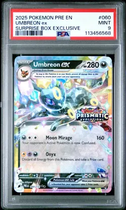 2025 POKEMON PRE EN-PRISMATIC EVOLUTIONS SURPRISE BOX EXCLUSIVE UMBREON EX PSA 9 - Image 1