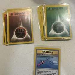 Pokemon Tcg Neo Genesis Lot (14) Grass Energy (8) Fighting & Super Rod - Image 1