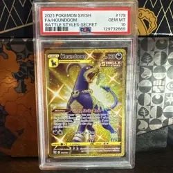Pokemon - Houndoom Gold 179 *GEM MINT PSA 10** Secret Rare Battle Styles 179/163 - Image 1
