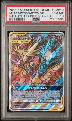 2019 POKEMON SM BLACK STAR PROMO FULL ART/MOLTRES & ZAPDOS & ARTICUNO GX PSA 10 - Image 1