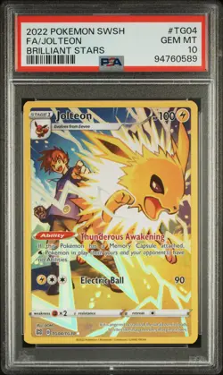 2022 POKEMON SWORD & SHIELD BRILLIANT STARS #TG04 FULL ART/JOLTEON PSA 10 - Image 1