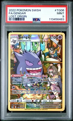 2022 POKEMON SWORD & SHIELD LOST ORIGIN #TG06 FULL ART/GENGAR PSA 9 - Image 1
