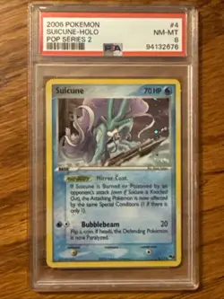 Pokemon PSA 8 NM-MT Suicune Holo 4/17 Pop Series 2 - Image 1