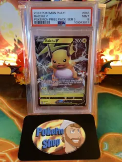 2023 Play! Pokemon Prize Pack Series 3 Raichu V 45 - PSA 9 MINT - Image 1