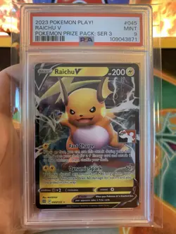 2023 Play! Pokemon Prize Pack Series 3 Raichu V 45 - PSA 9 MINT - Image 2