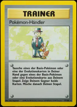 Pokemon TCG Pokemon-Handler BS 77/102 Rare Basis-Set [EX] Base Trader | 1999 DE - Image 1
