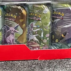 Pokemon Prismatic Evolutions Costco 8 Mini-Tin Bundle w/Promo Cards, Box Torn - Image 4