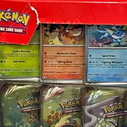 Pokemon Prismatic Evolutions Costco 8 Mini-Tin Bundle w/Promo Cards, Box Torn - Image 5
