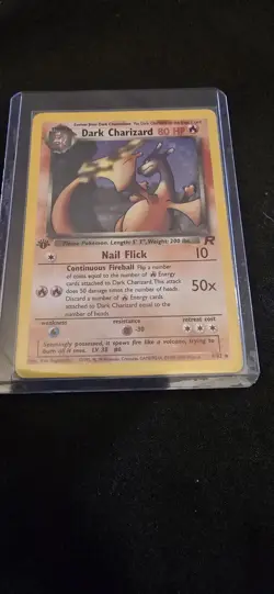 Pokemon 1st edition Dark Charizard Holo Card 4/82 - Image 1
