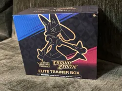 Pokemon TCG Crown Zenith Elite Trainer Box ETB Sealed, Lucario Promo Card - Image 1