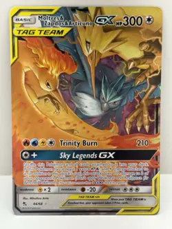 Pokemon Moltres & Zapdos & Articuno GX Tag Team Card 44/68 Holo Rare NM - Image 1