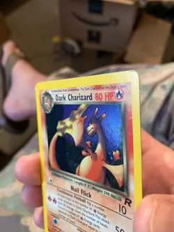 *Swirl Pokemon Dark Charizard Holo Rare TCG Unlimited Card 4/82 Team Rocket - Image 3