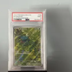 Bulbasaur SV 151 166/165 Illustration Rare EN-Mew #166 Pokemon Card PSA 9 MINT - Image 1