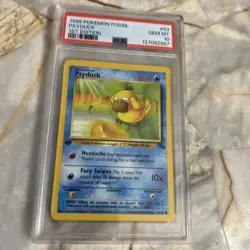 1999 Pokemon Psyduck 1st Edition Fossil Card PSA10 - Image 1