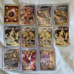 Pokemon Gold Card Lot 10+ (TG, Energy, V, VMAX) GOLD RAYQUAZA X2 - Image 1