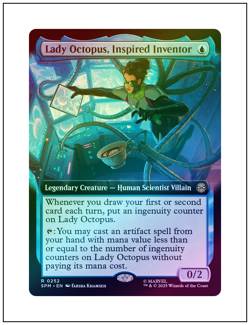 1x Lady Octopus, Inspired Inventor, Extended Art Foil, Magic MTG NM - Image 1
