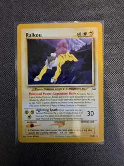 Pokemon Vintage Non Holo Rare Raikou Neo Revelation 22/64 WotC - Image 1