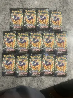 pokemon tcg crown zenith booster packs unweighted lot of 14 - Image 1