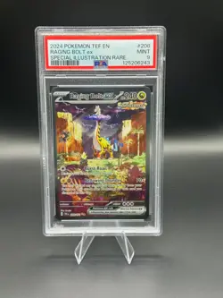 2024 POKEMON TEF EN-TEMPORAL FORCES #208 RAGING BOLT ex SIR PSA 9 MINT - Image 1