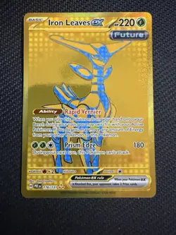 Pokemon Prismatic Evolutions Iron Leaves EX Card 176/131 Gold Hyper Rare - Image 1