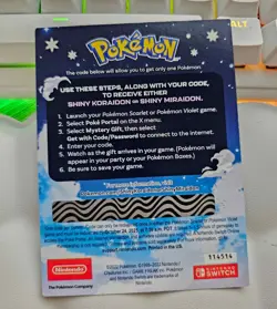 Pokemon Scarlet And Violet Serial Code Shiny Koraidon or Miraidon - Image 2