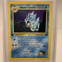 2000 Pokemon 1st Edition Giovanni’s Gyarados Holo Rare 5/132 Gym Challange PSA 8 - Image 2