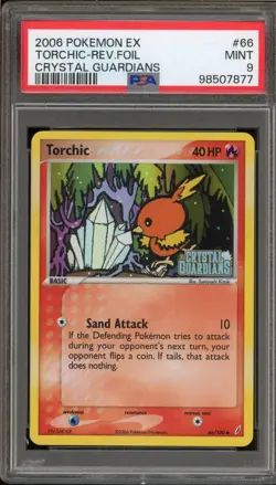 Pokemon Torchic EX Crystal Guardians Reverse Holo #66 PSA 9 Mint - Image 1