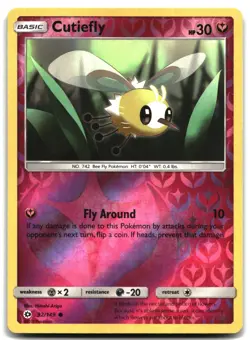 Pokemon Cutiefly REVERSE HOLO Common SM Base Set 92/149 MP - Image 1