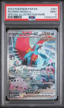 2023 Pokemon Paradox Rift Roaring Moon EX #251 Special Illustration Rare PSA 9 - Image 1