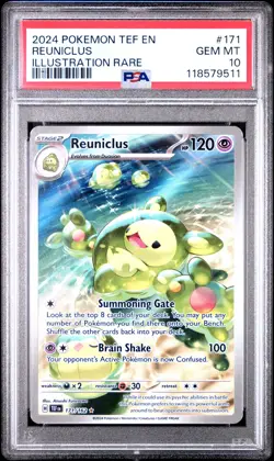 2024 POKEMON TEF EN-TEMPORAL FORCES ILLUSTRATION RARE #171 REUNICLUS PSA 10 - Image 1