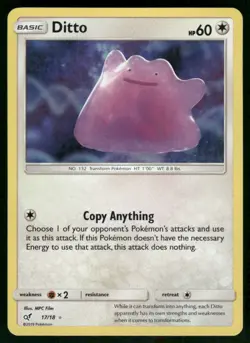 Ditto 17/18 Holo Rare Holo NM Pokemon Detective Pikachu - Image 1