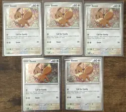 Pokemon TCG Destined Rivals - Eevee SVP 200 Blister Promo (Cosmo Holo) Lot Of 5 - Image 1