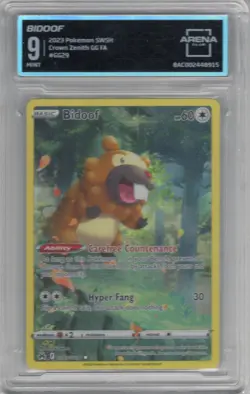 2023 POKEMON SWSH BIDOOF CROWN ZENITH GG FA #GG29 ARENA CLUB 9 MINT - Image 1