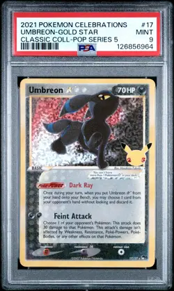 2021 POKEMON CELEBRATIONS CLASSIC COLL #17 UMBREON-GOLD STAR PSA 9 - Image 1
