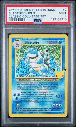 2021 POKEMON CELEBRATIONS CLASSIC COLL #2 BLASTOISE-HOLO PSA 9 - Image 1