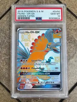 Shiny Ho-Oh GX 2019 Pokemon Sun & Moon Hidden Fates Full Art FA #SV50 PSA 10 - Image 1